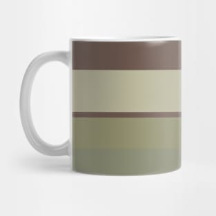 A cool association of Purplish Brown, Pastel Brown, Camouflage Green, Putty and Artichoke stripes. Mug